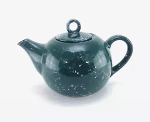 Henriksen Imports Green and White Marbled Teapot with lid 12" x 8.5" - Picture 1 of 6