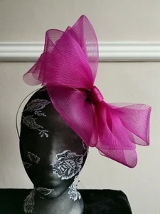 dark plum pink purple headband crinoline fascinator millinery hat wedding ascot - Picture 1 of 3