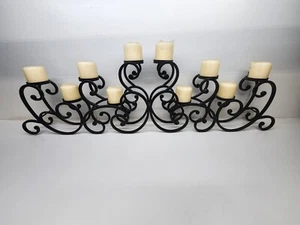 10 Pillar Candle Candelabra Classic Scroll Design Candle Holder 4 Feet Long - Picture 1 of 8