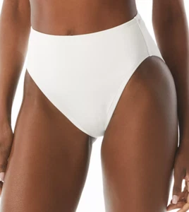 Carmen Marc Valvo High Waist Bikini Bottoms Women's Swimsuit White Size M 2297 - Picture 1 of 2