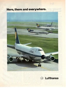 LUFTHANSA AIRLINES Germany1987 Pubblicita' vintage here there and everywhere - Photo 1 sur 1