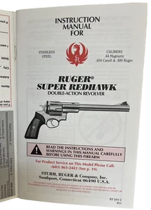 2001 Ruger Super Redhawk 44 Mag .454 Casull .480 Revolver Bedienungsanleitung - Bild 1 von 3