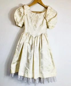 Expo Kids Girls Size 7 Dress Edwardian Vintage Easter Party Occasion Lace Beaded - Picture 1 of 10