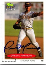 Oreste Marrero autographed baseball card Stockton 1991 Classic Best Rookie #194