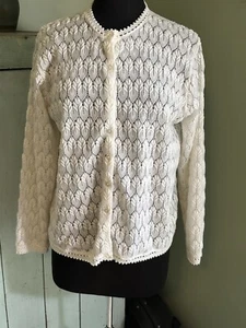 Vintage 1950's Delicate Lace Cardigan, Fully Lined, Terry Tuner Fashions, 14-16 - Picture 1 of 8