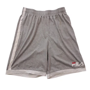 FILA athletic shorts Boy XL (18/20)gray+wht trim/elastic waist+drwstrng/leg logo - Picture 1 of 12