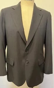Brioni Italy Grey Wool Stripe Palatino dual vents 2btn Blazer Suit Jacket 52 R - Picture 1 of 18
