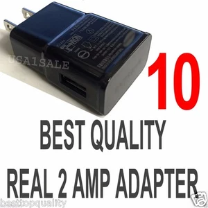 LOT 10 x 2A AC Wall Power Charger Adapter for Samsung Galaxy S5 S4 S3 S2 Note II - Picture 1 of 3