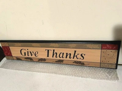 Letrero de pared de madera de otoño - Da gracias Foto 1 de 4