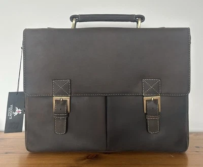 Visconti Oiled Leather Berlin Briefcase 18716 - Image 1 of 4