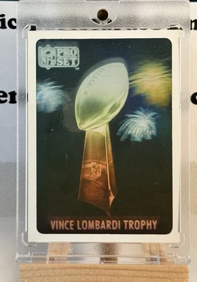 1990 Pro Set ☆ Vince Lombardi Trophy Hologram #NNO ☆ Collectors Ed. - /10000 - Image 1 of 4