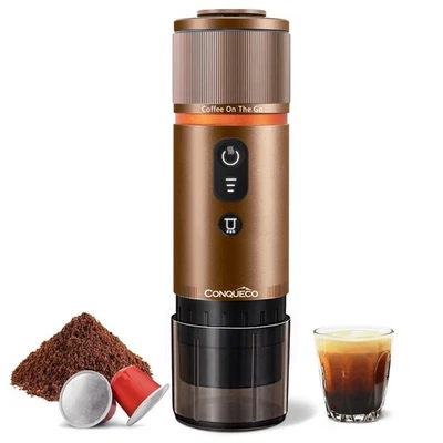 Conqueco 12 V Tragbare Espresso Kaffeemaschine Reise - Braun - Bild 1 von 4