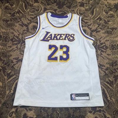 Camiseta deportiva 2018 Nike LeBron James #23 Los Angeles Lakers NBA juvenil talla mediana blanca Foto 1 de 4