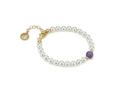 Bracciale Boccadamo argento 925 con perle medie, boules e ametista BBR142DV - Immagine 1 di 3