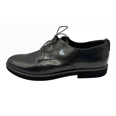 AGL Zapatos Mujer 9 Gris Peltre Gunmetal Parker Charol Oxford Preppy Foto 1 de 4