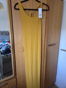 New With Tags, Maxi Dress, Mustard In Colour, Splits Up The Side. - Picture 1 of 5