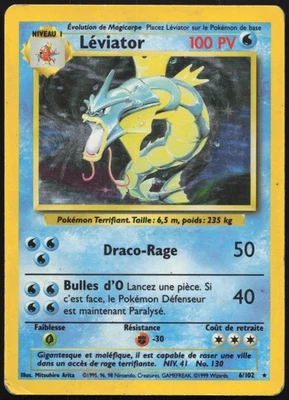Carte Pokémon Léviator 6/102 Holo   Set de base Français - Photo 1/2