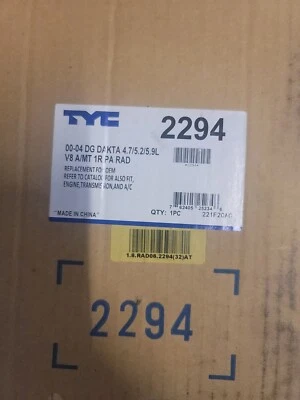 NUEVO TYC 2294 Conjunto de radiador para 00-04 Dodge Dakota Durango Caja abierta Foto 1 de 2