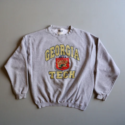 Vintage Georgia Tech Toyota Gator Bowl Football Sweatshirt Crewneck Gray Cover
