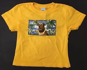 NWT OLD NAVY BOYS T SHIRT BABY L/XL 12-24 MONTHS YELLOW ISLAND DOG TROPICAL TEE - Picture 1 of 2