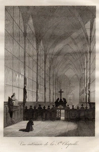 GRAVURE RELIGION / VUE INTERIEURE DE LA SAINTE CHAPELLE - Picture 1 of 1