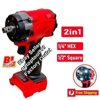 1/2" 450Nm Brushless cordless Compact impact wrench for Milwaukee 18v Battery A+ - image 1 of 4