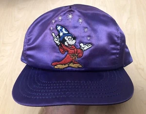 Vintage Disney Hut Mickey Maus Charakter Mode Fantasie Atlas lila Satin - Bild 1 von 9