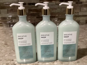 Bath & Body Works ATMEN TIEF EUKALYPTUS & LAVENDEL Körperlotion Menge x3 KOSTENLOSER VERSAND - Bild 1 von 2