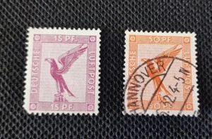 Deutsches Reich Luftpost Briefmarken 1926 -27 - Vögel - Bild 1 von 4