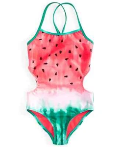 BREAKING WAVES Big Girls One-Piece Watermelon Swimsuit Multicolor PICK SIZE - Picture 1 of 3
