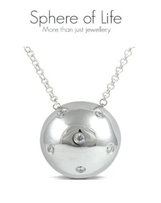 925 Sterling Silver CLEAR CZ GLITTER DISCO BALL Pendant & necklace, Bridesmaid - Immagine 1 di 4