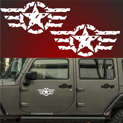 2 30cm US Army Sterne RETRO Sterne Auto Aufkleber Sterne USAF jeep USA Army M 40 - Bild 1 von 3