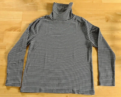 Falls Creek Women's Black/White/Gray Striped Turtleneck - Size L SEE DESCRIPTION - Image 1 of 4