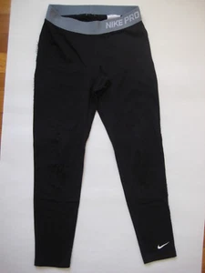 Nike Pro Cool black gray PANTS girls M tight leggings training boy kid run bike - Picture 1 of 3