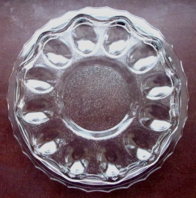 Schwere Glas Eierteller Eierplatte Eier Servierplatte Partyteller für 12 Eier - Bild 1 von 4