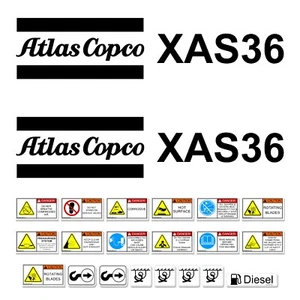 Atlas Copco XAS36 Decals - Repro Decal Sticker kit - Picture 1 of 1