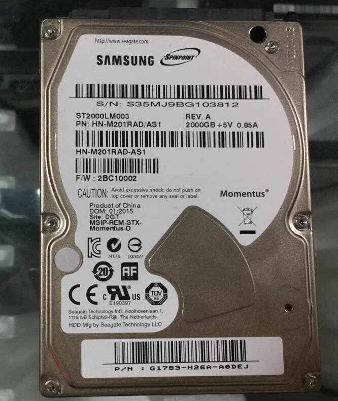 Samsung7Seagate Momentus Samsung Spinpoint ST2000LM003 2 TB 2 5" SATA HDD