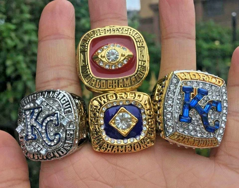 4 Pcs Collectors Rings Kansas City Royals World Series Championship Rings set Cover