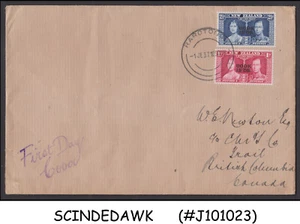 COOK ISLANDS - 1937 KGVI CORONATION - 2V - FDC - Picture 1 of 1