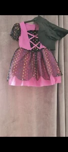 Girls Pink & Black Rainbow Witch Dress Fancy Dress Halloween Costume 2-3 Years - Picture 1 of 6