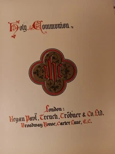 Holy Communion Vintage Hardcover 4" Inch London Kegan Paul Trench Trubner & Co. - Picture 1 of 24