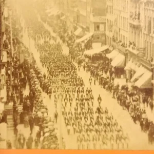 Procession des Franc-Maçons 1875 New York États-Unis USA Photo Stéréo Albumine - Picture 1 of 8