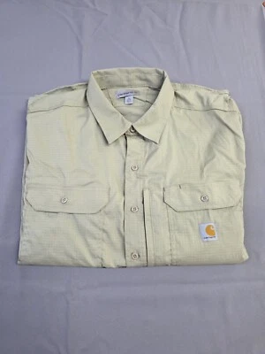 Carhartt Mens Long-Sleeve Button-Down Work Shirt, Tan - Image 1 of 4