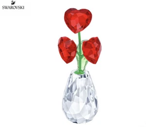 NIB Swarovski Flower Dreams Red Heart Shaped Flowers Crystal Figurine #5415273 - Picture 1 of 11