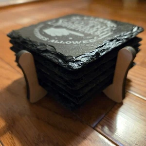 Home Bar theme engraved slate coaster set of 6 - Picture 1 of 7