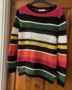 LADIES MATALAN PAPAYA STRIPED JUMPER SIZE SMALL-PRE OWNED - Picture 1 of 5