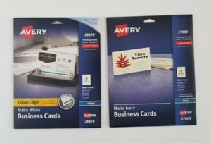Avery Matte Business Cards Inkjet Compatibility 27883/28878 NEW - Picture 1 of 4