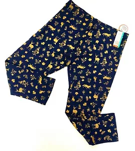 Girls leggings Blue with Animal Print-Rabit Deer - Picture 1 of 2