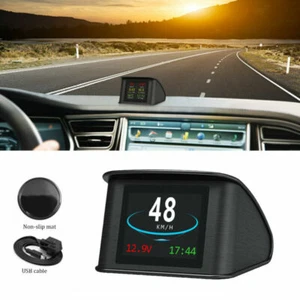 OBD2 HUD Gauge Car Head Up Display TFT LCD MPH Water Temp Overspeed Warning RPM - Bild 1 von 12
