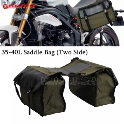 Motorcycle Bicycle Luggage Storage Saddle Bags For Kawasaki Suzuki Honda Harley - Image 1 of 4